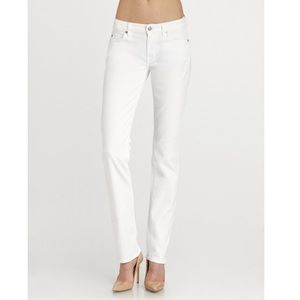 7 for All Mankind White Kimmie Straight Leg Jeans